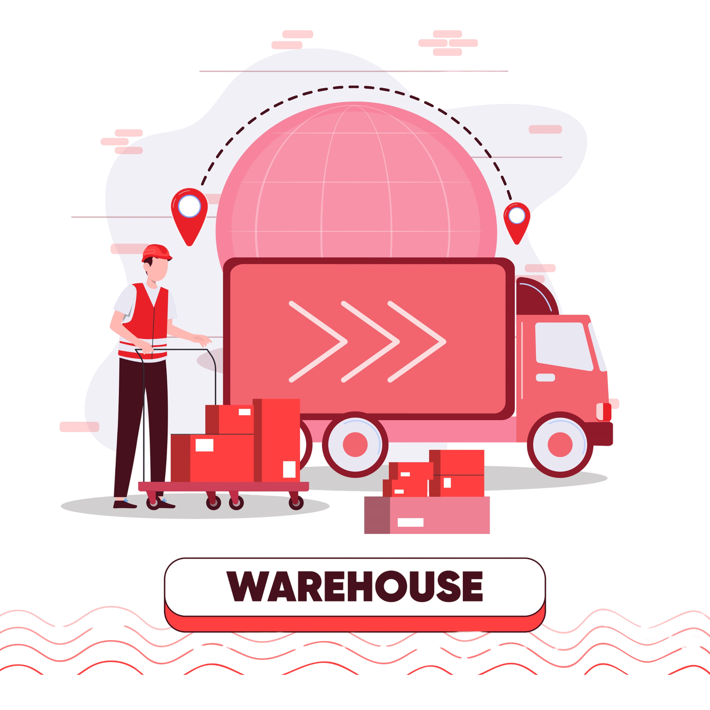 Illustration of global shipping